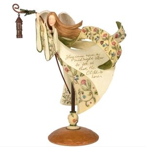 Foundations Christmas Angel On Stand Holding Star Religious Figurine 4008213